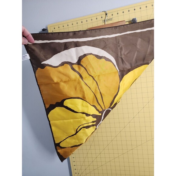 Vintage Retro Brown Yellow Totes Rain Scarf Water Repellent 27' x 27" - Picture 7 of 10